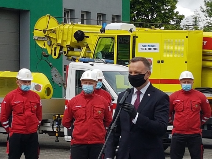 Prezydent Andrzej Duda z wizytą w Centralnej Stacji Ratownictwa Górniczego w Bytomiu