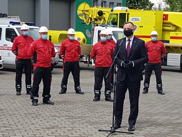 Prezydent Andrzej Duda z wizytą w Centralnej Stacji Ratownictwa Górniczego w Bytomiu