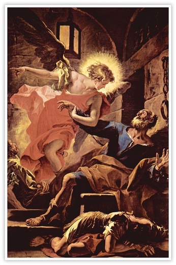 Sebastiano Ricci "Uwolnienie św. Piotra przez anioła", olej na płótnie, 1710 r. kościół San Pietro, Bergamo