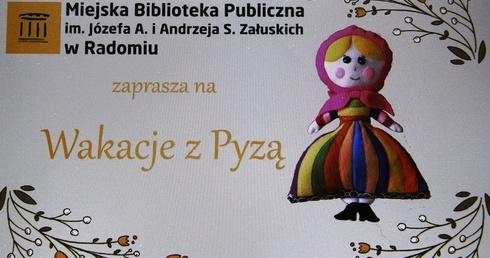 Plakat-zaproszenie na spotkanie do biblioteki.