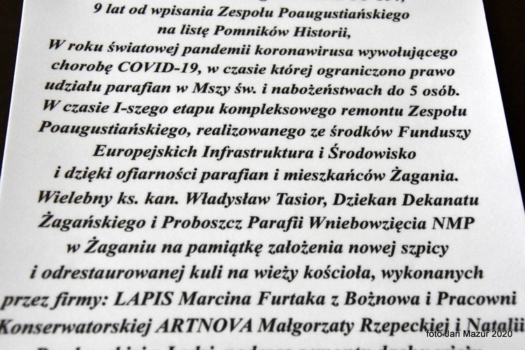 W Żaganiu zamknięto kapsułę czasu