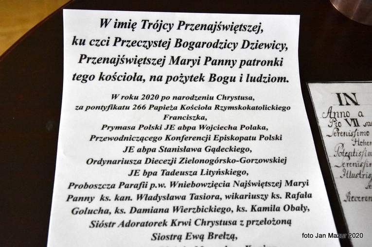 W Żaganiu zamknięto kapsułę czasu
