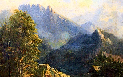 Alfred Schouppé, „Góra Giewont na wprost Zakopanego”, ok. 1850 roku.