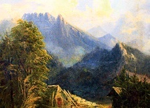 Alfred Schouppé, „Góra Giewont na wprost Zakopanego”, ok. 1850 roku.