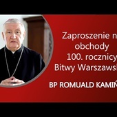 Zaproszenie na obchody 100. rocznicy Bitwy Warszawskiej - bp Romuald Kamiński