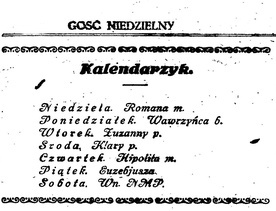 Sierpniowy kalendarzyk