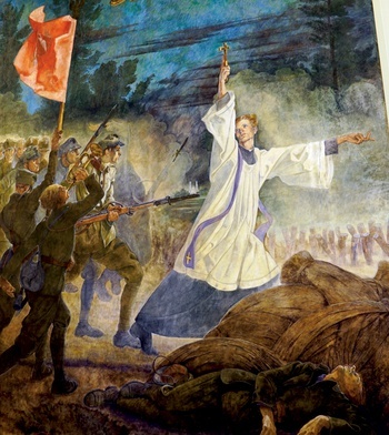 Freski Jana Henryka Rosena w Castel Gandolfo: „Bitwa Warszawska” (u góry) i „Obrona Częstochowy”.