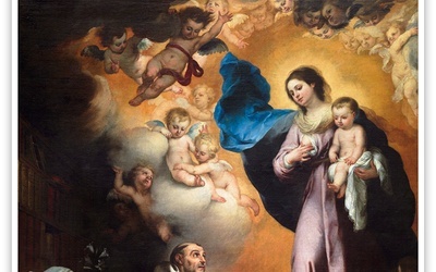 Bartolomé Esteban Murillo "Wizja św. Bernarda", olej na płótnie, ok. 1655 r. Muzeum Prado, Madryt
