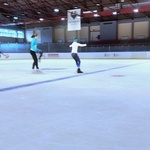 Trening zawodników Klubu Sportowego "EDGE" Skating Academy na Lodowisku Jantor Katowice