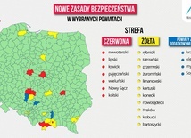 Aktualna mapa stref bezpieczeństwa sanitarnego.