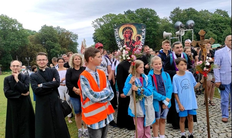 Wejście pielgrzymów żywieckich na Jasną Górę 2020.