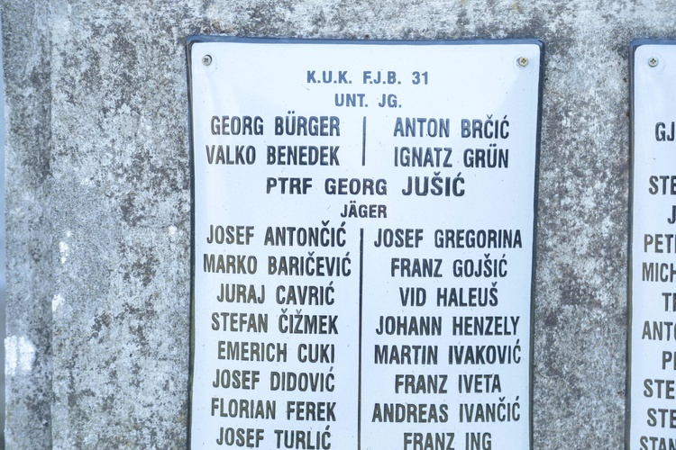 Ujście Jezuickie. Tablica poległych Chorwatów