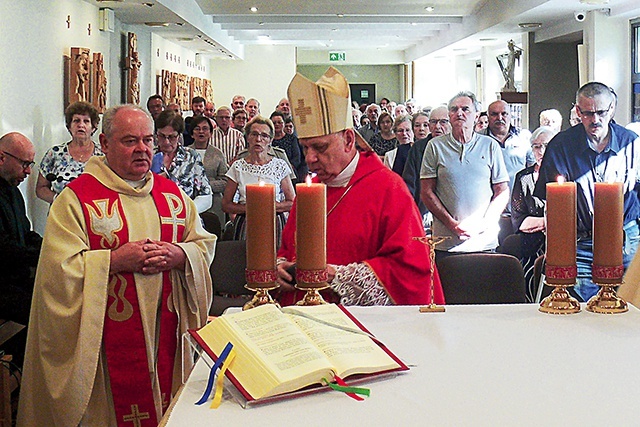 Eucharystia w ośrodku w Reptach.