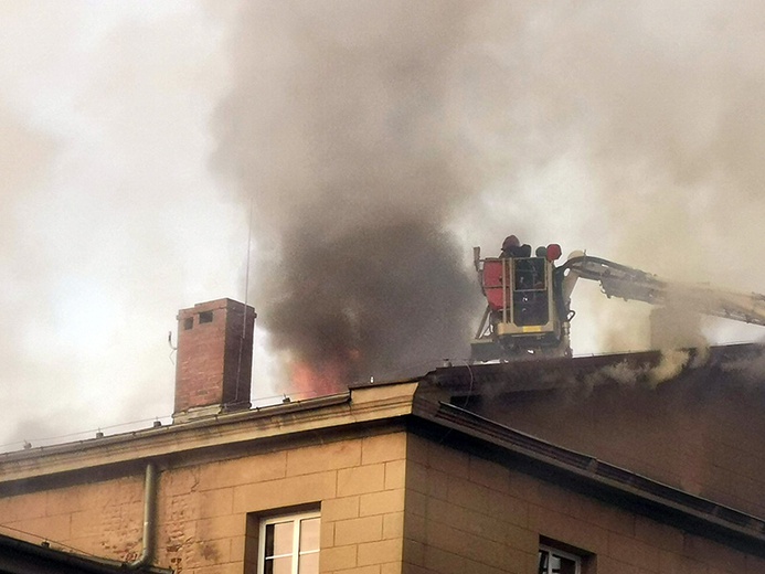 Pożar szkoły katolickiej w Lublińcu