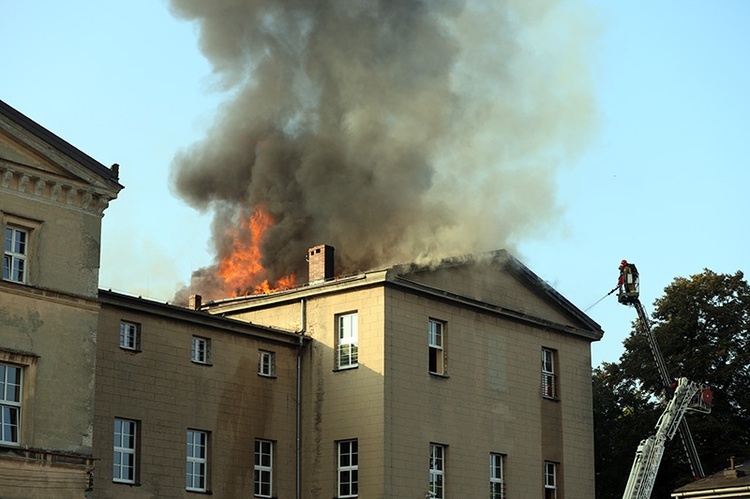 Pożar szkoły katolickiej w Lublińcu