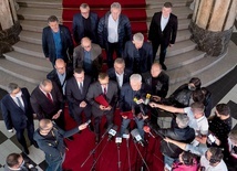 Konferencja prasowa po podpisaniu porozumienia w sprawie zasad i tempa restrukturyzacji polskiego górnictwa.