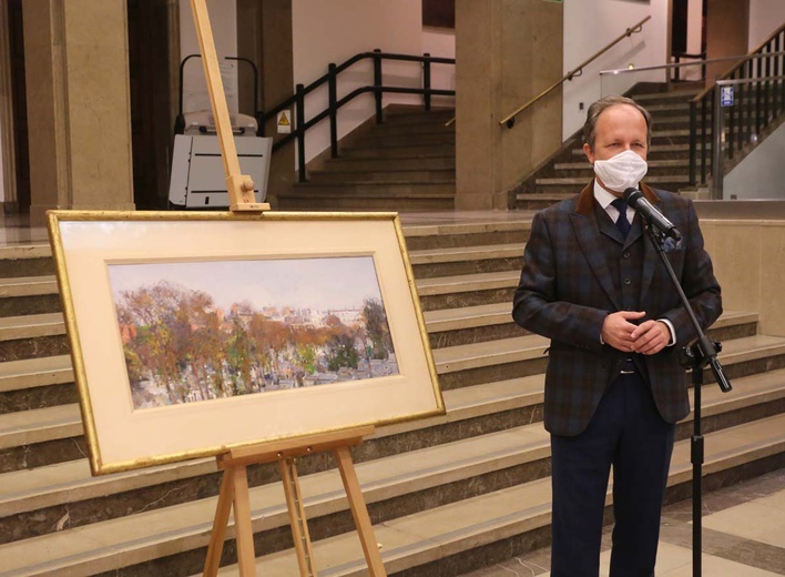 Obraz Juliana Fałata "Cmentarz Montmartre w Paryżu" wrócił do Krakowa