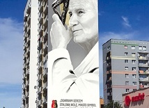 ▲	Wizualizacja muralu  św. Jana Pawła II.