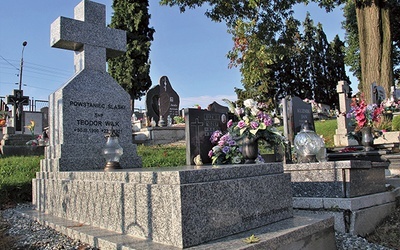 Miejsce pochówku powstańca w Pogrzebieniu  po pracach remontowych.