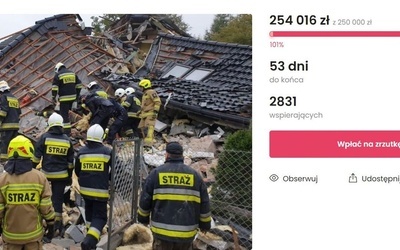 Ponad 250 tys. zł zebrano już na pomoc rodzinom z Kobiernic, które straciły dom po eksplozji gazu.