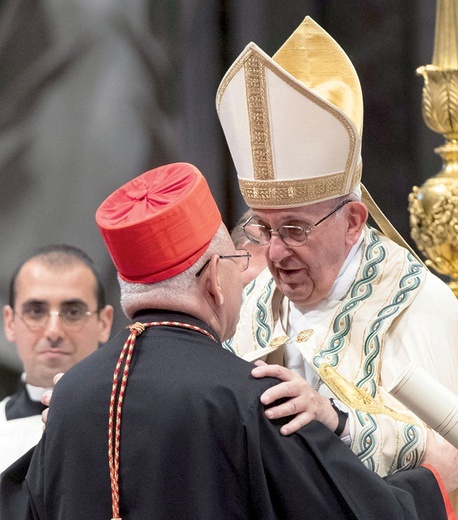 Patriarcha Babilonii dla Chaldejczyków abp Louis Raphaël I Sako z papieżem Franciszkiem.