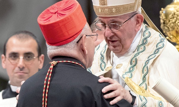 Patriarcha Babilonii dla Chaldejczyków abp Louis Raphaël I Sako z papieżem Franciszkiem.