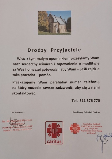 Parafialny oddział Caritas, siostry i proboszcz Czchowa przygotowali upominki dla seniorów