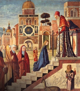 Vittore Carpaccio (1465–1520) „Ofiarowanie Maryi w świątyni”.