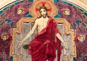 Chrystus sędzia, fragment mozaiki z kaplicy Wszystkich Świętych w katedrze westminsterskiej.