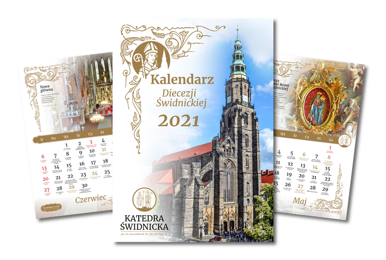 Grafika prezentująca kalendarz diecezjalny.