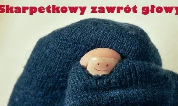 Grafika "Jordanek", zapraszająca do akcji zbierania skarpetek dla ubogich.