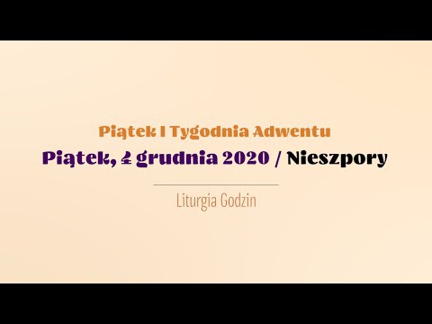 Nieszpory, 4 grudnia