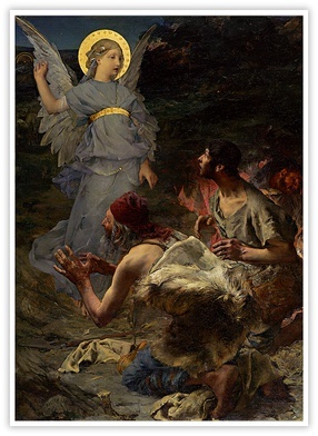 Jules Bastien-Lepage "Zwiastowanie pasterzom", olej na płótnie, 1875 r. National Gallery of Victoria Melbourne