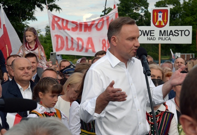 2020.07.13 - W Odrzywole Andrzej Duda spotkał się ze swymi wyborcami po reelekcji.