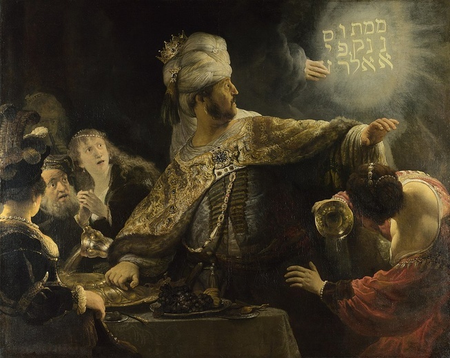 Rembrandt, Uczta Baltazara.