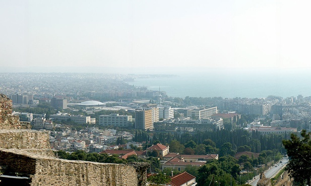Saloniki - widok na miasto i morze.