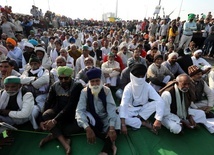 Protestujący rolnicy w Indiach