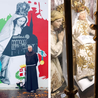 Po lewej mural, a po prawej - Madonna Motteńska, której hołd oddają mieszkańcy i rzesze pielgrzymów.