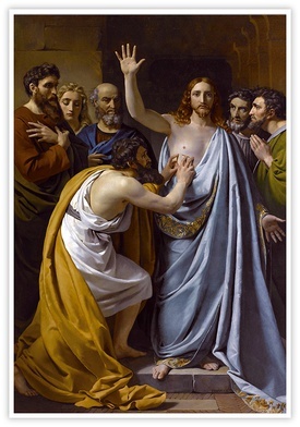 François-Joseph Navez "Niedowiarstwo św. Tomasza"; olej na płótnie, 1823 r. Muzeum Sztuk Pięknych Houston (USA)