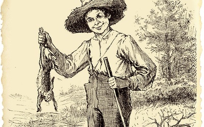 Huck Finn (na ilustracji z pierwszego wydania „Przygód Hucka Finna” z 1884 r.) dziś uznany został za rasitę. 