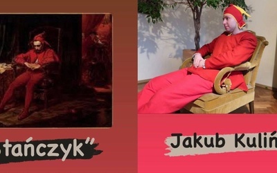 Praca ks. Jakuba Kulińskiego - fotograficzna interpretacja "Stańczyka" Jana Matejki.