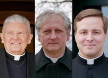 Od lewej: ks. prał. Stanisław Gackowski, ks. kan. Krzysztof Nowak, ks. Damian Trzebiatowski.