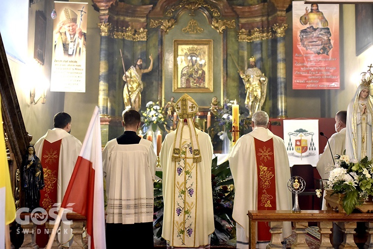 Uroczyste wprowadzenie relikwii św. Jana Pawła II do kościoła w Dziećmorowicach