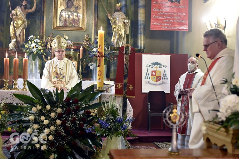 Uroczyste wprowadzenie relikwii św. Jana Pawła II do kościoła w Dziećmorowicach