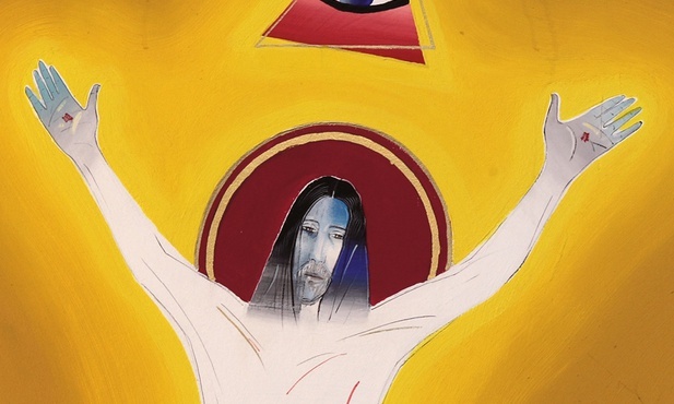 Wniebowstąpienie. Polichromia autorstwa Romana Kalarusa w kościele bł. Karoliny Kózkówny w Tychach.