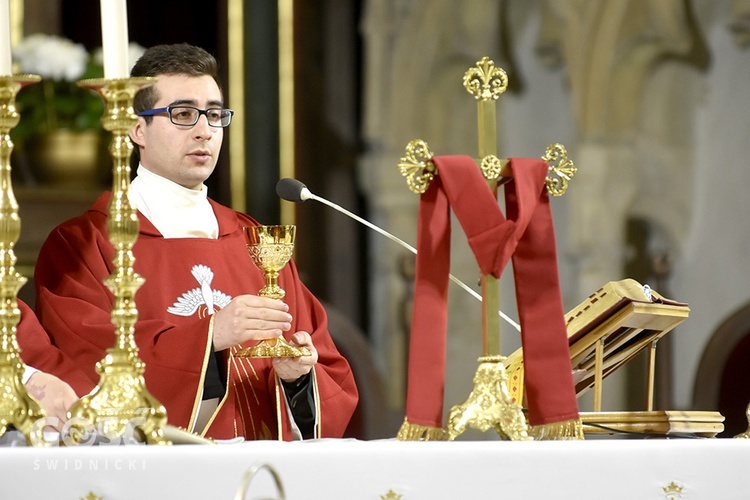 Strzegom. Wigilia Zesłania Ducha św. i gra świateł