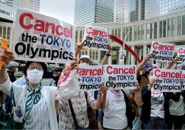 Japończycy na ulicach domagają się odwołania igrzysk olimpijskich w Tokio.