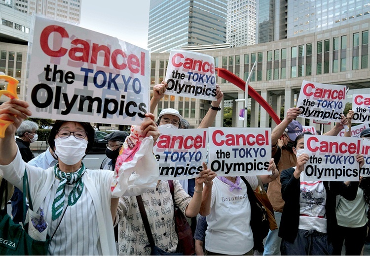 Japończycy na ulicach domagają się odwołania igrzysk olimpijskich w Tokio.