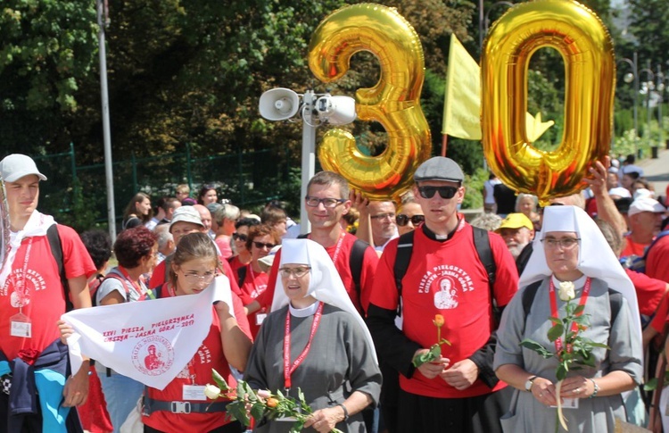 Powitanie 30. Cieszyńskiej Pieszej Pielgrzymki na Jasnej Górze - 2021