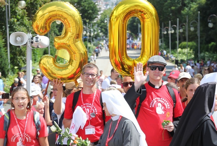 Powitanie 30. Cieszyńskiej Pieszej Pielgrzymki na Jasnej Górze - 2021